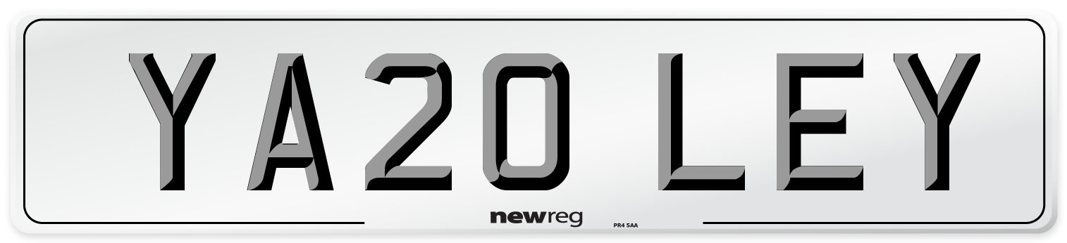 YA20 LEY Number Plate from New Reg